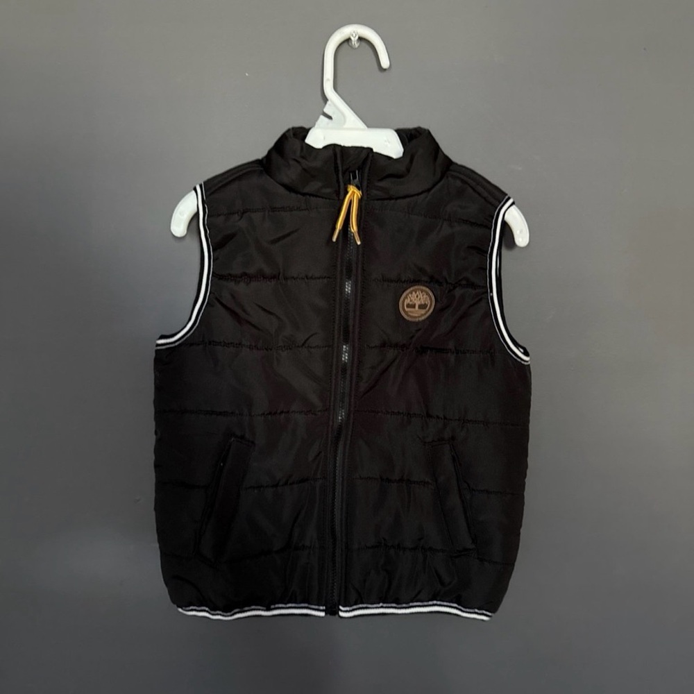 Timberland Kids Black Puffer Vest with Contrast Trim size 2T